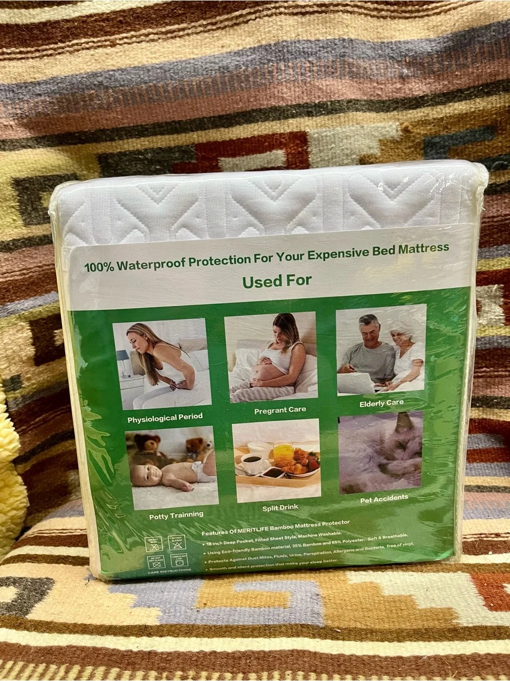 Waterproof Bamboo Mattress Protector - White